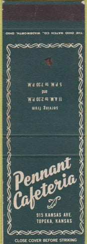 Matchbook Cover - Pennant Cafeteria Topeka KS SAMPLE