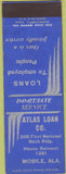 Matchbook Cover - Atlas Loan Co Mobile AL SAMPLE
