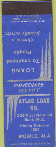 Matchbook Cover - Atlas Loan Co Mobile AL SAMPLE