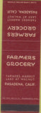 Matchbook Cover - Farmers Grocery Pasadena CA SAMPLE