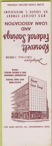 Matchbook Cover - Roosevelt Federal Savings Loan St Louis MO SAMPLE