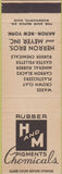Matchbook Cover - Rubber Pigments H and M Akron OH Chemicals SAMPLE