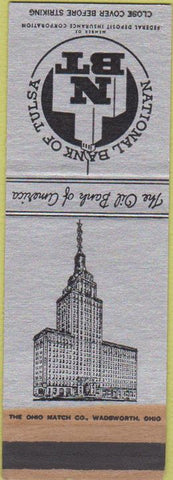 Matchbook Cover - National Bank of Tulsa OK WORN SAMPLE