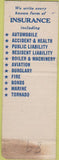 Matchbook Cover - Edward Ricker Insurance Lima OH SAMPLE