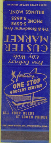 Matchbook Cover - Custer Market Billings MT SAMPLE