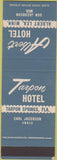 Matchbook Cover - Tarpon Hotel Tarpon Springs FL Albert Lea MN SAMPLE