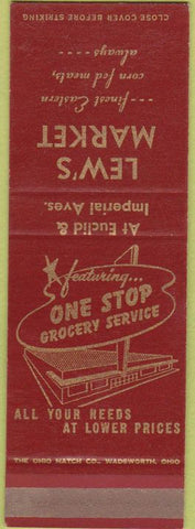 Matchbook Cover - Lew's Markets San Diego? CA SAMPLE