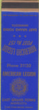 Matchbook Cover - American Legion East Grand Forks MN SAMPLE