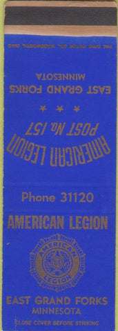 Matchbook Cover - American Legion East Grand Forks MN SAMPLE