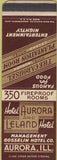 Matchbook Cover - Hotel Aurora Leland Aurora IL SAMPLE