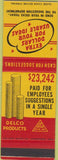 Matchbook Cover - Delco Products AC Delta Dayton OH SAMPLE
