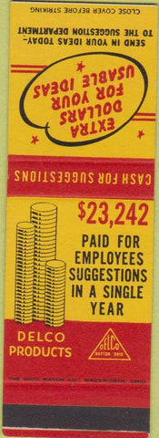 Matchbook Cover - Delco Products AC Delta Dayton OH SAMPLE