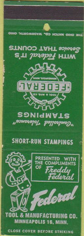 Matchbook Cover - Federal Tool Manufacturing Minneapolis MN WEAR SAMPLE