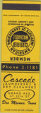 Matchbook Cover - Cascade Laundry Dry Cleaning Des Moines IA SAMPLE