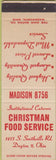 Matchbook Cover - Christman Food Service Dayton OH SAMPLE