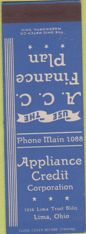 Matchbook Cover - Appliance Credit Corp Lima OH SAMPLE