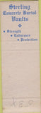Matchbook Cover - Sterling Concrete Burial Vaults SAMPLE
