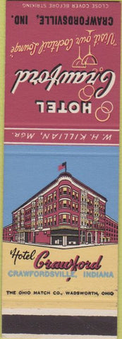 Matchbook Cover - Hotel Crawford Crawfordsville IN SAMPLE
