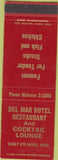 Matchbook Cover - Del Mar Hotel Restaurant Sault Ste Marie MI SAMPLE