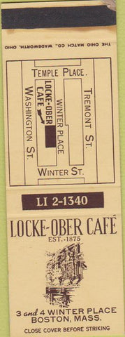 Matchbook Cover - Locke Ober Cafe Boston MA SAMPLE