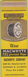 Matchbook Cover - Macwhyte Wire Rope Chicago IL WORN SAMPLE