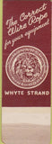 Matchbook Cover - Macwhyte Wire Rope Chicago IL WORN SAMPLE