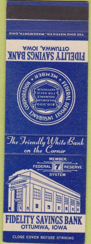 Matchbook Cover - Fidelity Savings Bank Ottumwa IA SAMPLE