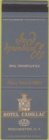 Matchbook Cover - Hotel Cadillac Rochester NY SAMPLE
