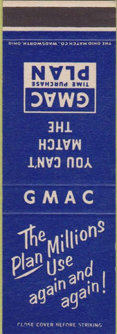 Matchbook Cover - GMAC  Auto Loans SAMPLE