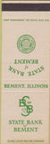 Matchbook Cover - State Bank of Bement IL SAMPLE