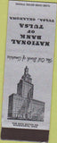 Matchbook Cover - National Bank of Tulsa OK SAMPLE