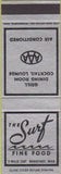 Matchbook Cover - The Surf Fine Food Manistique MI WORN SAMPLE