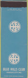 Matchbook Cover - Blue Hills Club Kansas City MO SAMPLE