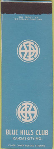 Matchbook Cover - Blue Hills Club Kansas City MO SAMPLE