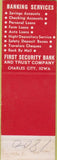 Matchbook Cover - 1st Security Bank Trust Charles City IA WEAR SAMPLE