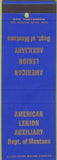 Matchbook Cover - American Legion Auxiliary Montana MT SAMPLE