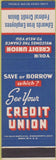 Matchbook Cover - Edwards Iron Employees Federal Credit Union SAMPLE