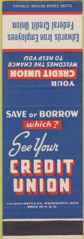 Matchbook Cover - Edwards Iron Employees Federal Credit Union SAMPLE