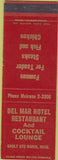 Matchbook Cover - Del Mar Hotel Restaurant Sault Ste Marie MI SAMPLE