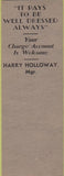 Matchbook Cover - National Store South Bend IN Clothing SAMPLE