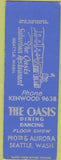 Matchbook Cover - The Oasis Restaurant Seattle WA SAMPLE