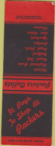 Matchbook Cover - Packers Clothes Deroit MI Pontiac SAMPLE