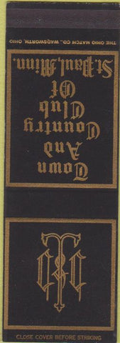 Matchbook Cover - Town and Country Club of St Paul MN SAMPLE