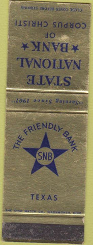 Matchbook Cover - State National Bank Corpus Christi TX SAMPLE
