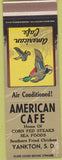 Matchbook Cover - American Cafe Yankton SD SAMPLE