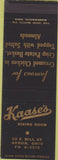 Matchbook Cover - Kaase's Dining Room Akron OH SAMPLE