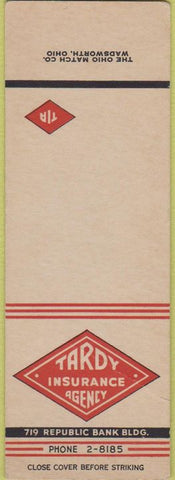 Matchbook Cover - Tardy Insurance Agency SAMPLE