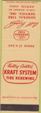 Matchbook Cover - Kraft System Tire Renewing Akron OH SAMPLE