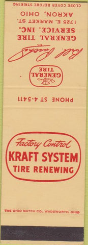Matchbook Cover - Kraft System Tire Renewing Akron OH SAMPLE