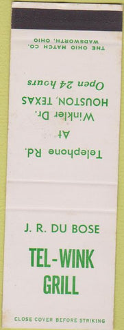Matchbook Cover - Tel Wink Grill Houston TX WEAR SAMPLE